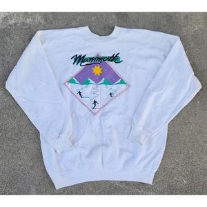 Vtg Hanes Mammoth Skiing Crewneck Pullover Sweatshirt